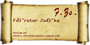 Fürster Zsóka névjegykártya